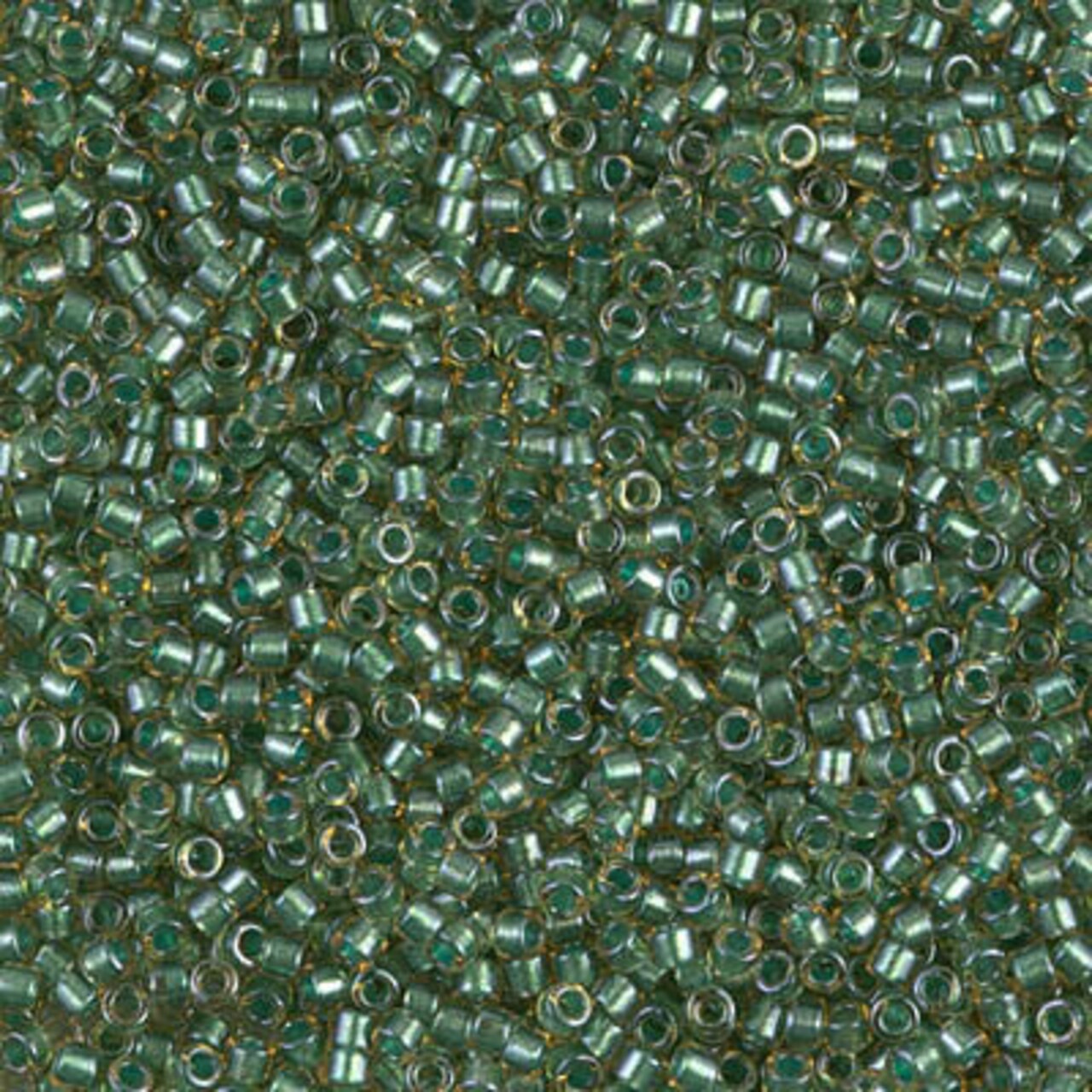Miyuki Delica Bead 11/0, DB0917, Sparkling Turquoise Green Lined Topaz, 5 grams